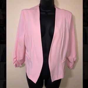 Pink high low blazer